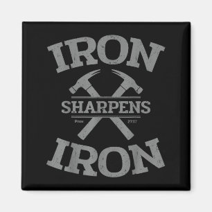 Iron Sharpens Iron Proverbs 27_17 Gym Workout Men  Magnet
