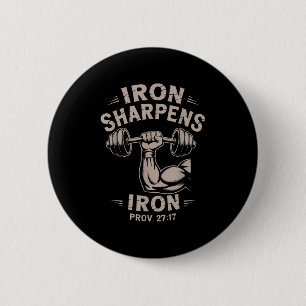 Iron Sharpens Iron Youth Christian Workout Gym Wei 2 Inch Round Button