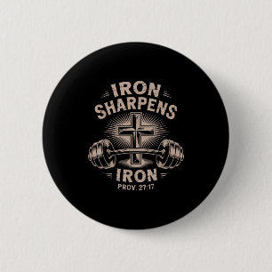 Iron Sharpens Iron Youth Funny Christian Workout G 2 Inch Round Button