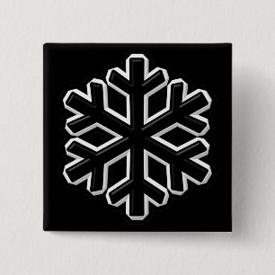Iron Snowflake 2 Inch Square Button