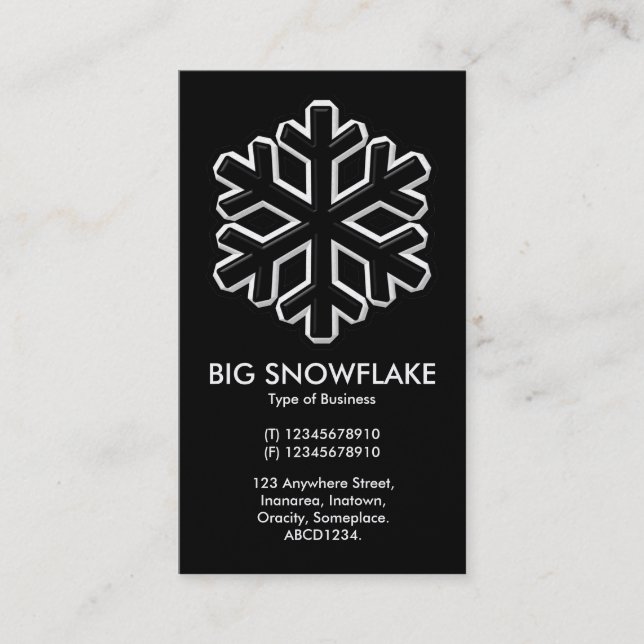 Iron Snowflake - Black (Gold Card) Business Card (Front)