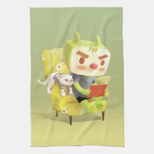 Iron T: Focus Mode On Cozy Reading Time Art Kitchen Towel