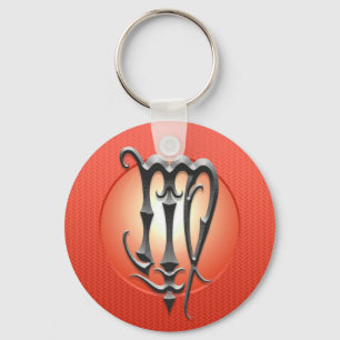 Iron Virgo Symbol, red Keychain