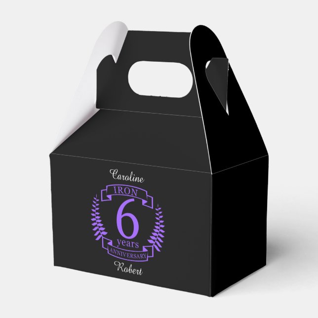 Iron wedding anniversary 6 years favor box (Back Side)
