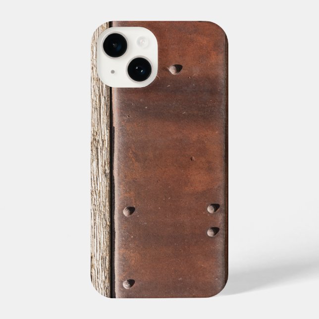 Iron, wood, bolts make strong tough iPhone case (Back)