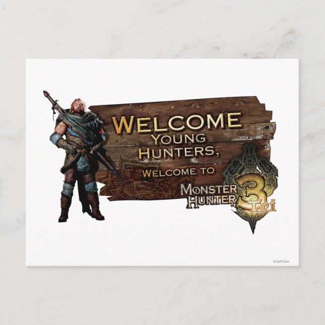 Ironbeard McCullough, Welcome young hunters to Mon Postcard (Front)