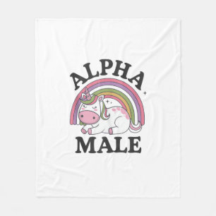 Ironic Alpha Male Unicorn Rainbow Tank Top_1 Fleece Blanket