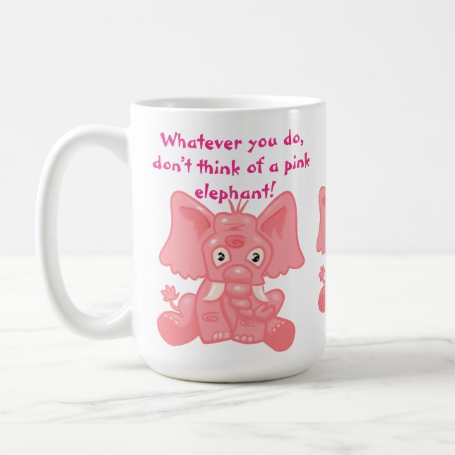 Ironic Process Pink Elephant Coffee Mug (Left)