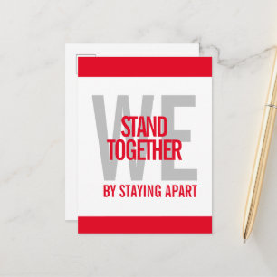 Ironic We Stand Together By Staying Apart Postcard