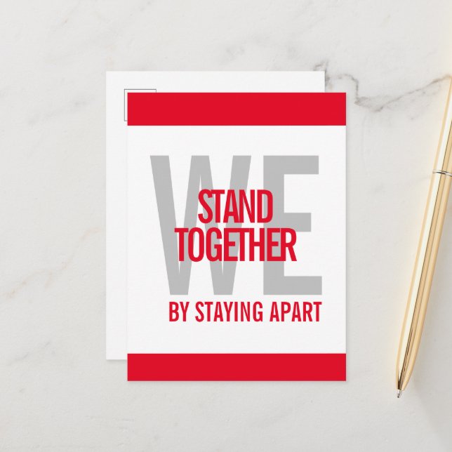 Ironic We Stand Together By Staying Apart Postcard (Front/Back In Situ)