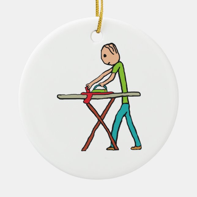 Ironing Ceramic Ornament (Front)