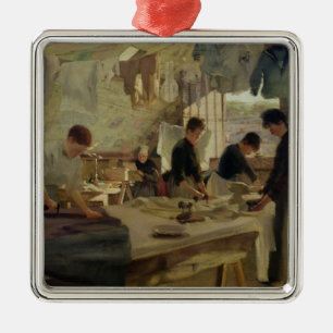 Ironing Workshop in Trouville, 1888 Metal Ornament