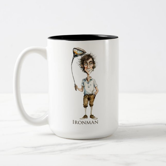 Ironman Golfer  Two-Tone Coffee Mug (Left)