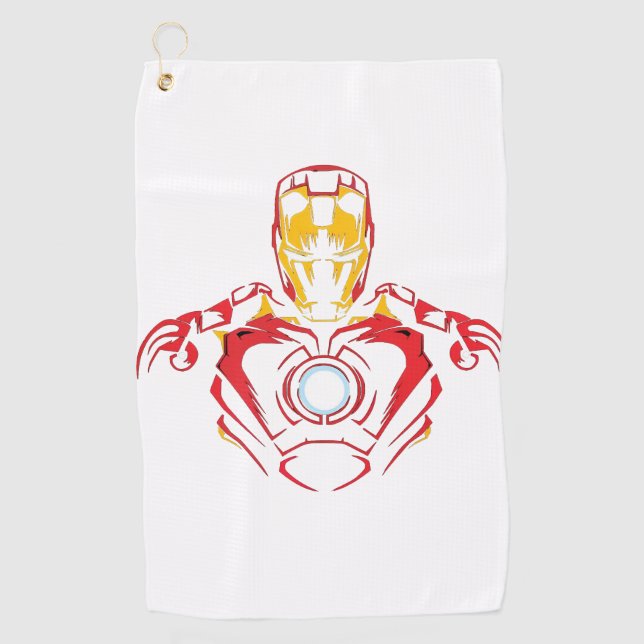 Ironman Vector Suit - Glowing Arc Core Golf Towel (Front)