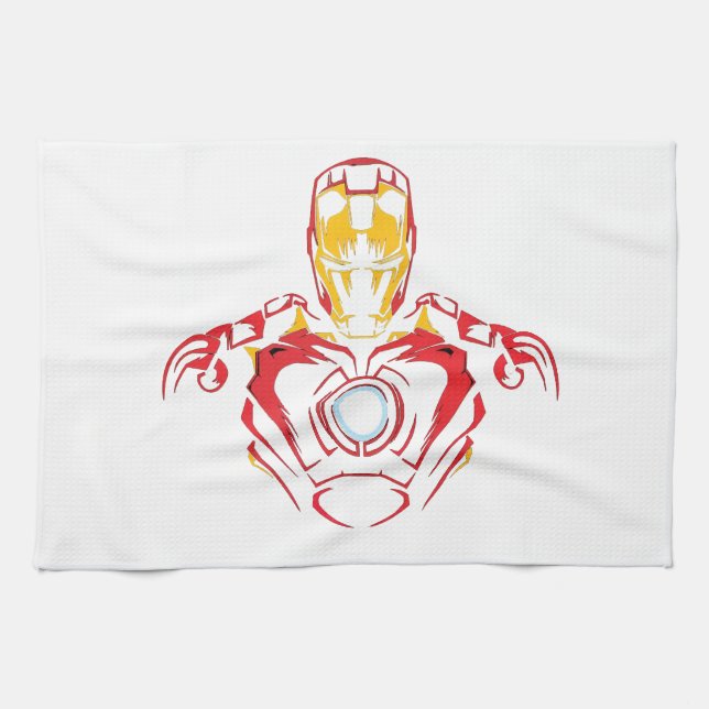 Ironman Vector Suit - Glowing Arc Core Kitchen Towel (Horizontal)