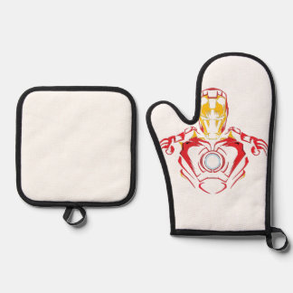 Ironman Vector Suit - Glowing Arc Core Oven Mitt & Pot Holder Set