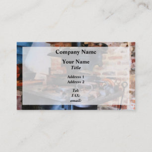Irons Heating on Stove Business Card