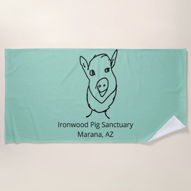 Ironwood Pig Sanctuary Towel! Beach Towel (Front)