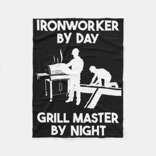 Ironworker By Day Grill Master By Night Bbq  Fleece Blanket