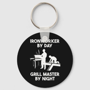 Ironworker By Day Grill Master By Night Bbq  Keychain