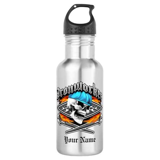Ironworker Skull and Spud Wrenches 532 Ml Water Bottle (Front)