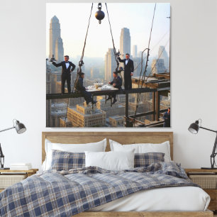 Ironworkers Lunch At The 32 Floor Color Redux Canvas Print