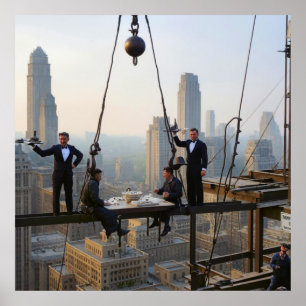 Ironworkers Lunch At The 32 Floor Color Redux Poster