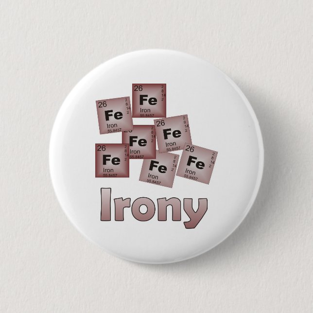 Irony 2 Inch Round Button (Front)