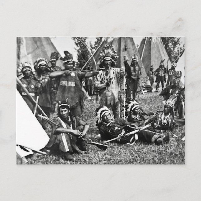 Iroquois Camp Scene in Quebec Postcard (Front)