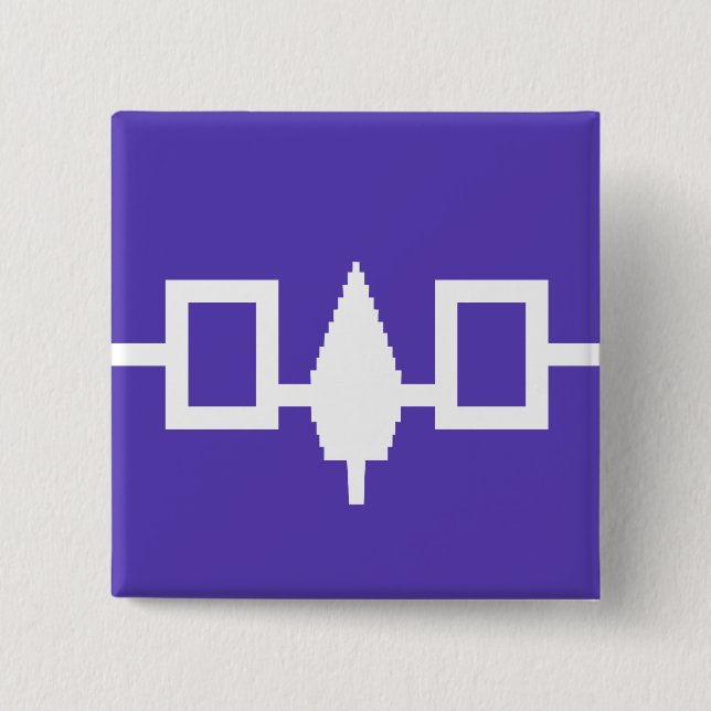 Iroquois Confederacy flag 2 Inch Square Button (Front)