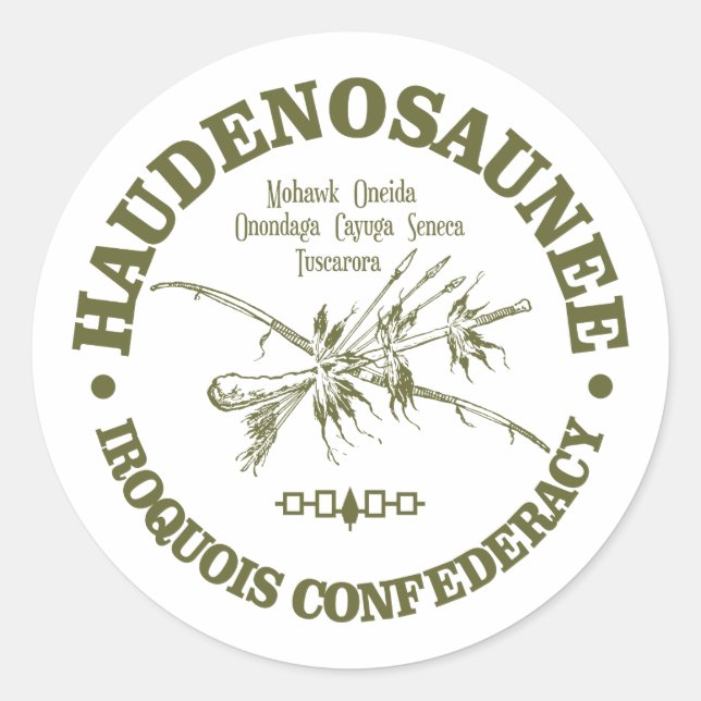 Iroquois Confederacy (Haudenosaunee) Classic Round Sticker (Front)