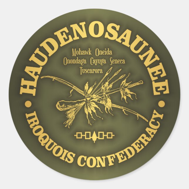 Iroquois Confederacy (Haudenosaunee) Classic Round Sticker (Front)