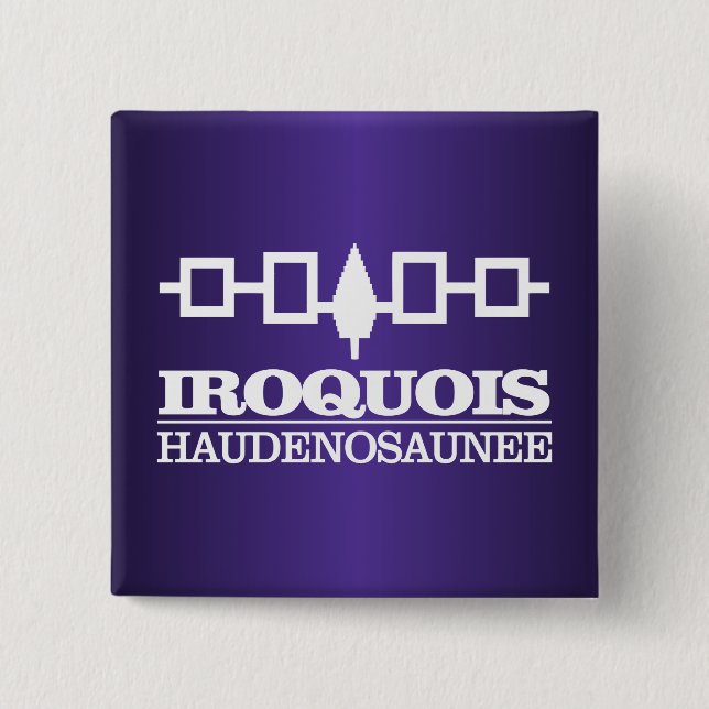 Iroquois (Haudenosaunee) 2 Inch Square Button (Front)