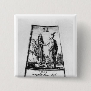 Iroquois Indians 2 Inch Square Button
