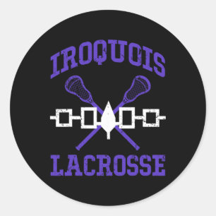 Iroquois Lacrosse Lax Sticks Iroquois Nation Flag Classic Round Sticker