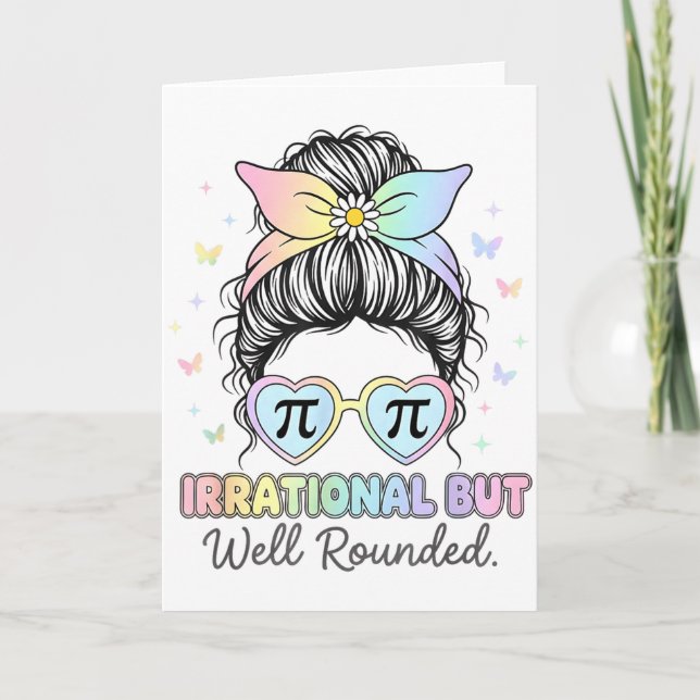 Irrational But Well Round Pi Number Math Teacher M Card (Front)