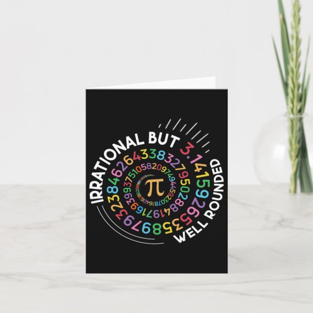 Irrational But Well Rounded Pi Day Math Teacher St Card (Front)