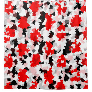 Irregular Abstract Pattern Red Black White Design