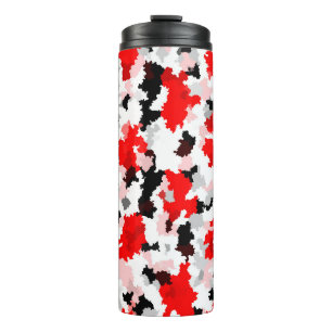 Irregular Abstract Pattern Red Black White Design Thermal Tumbler