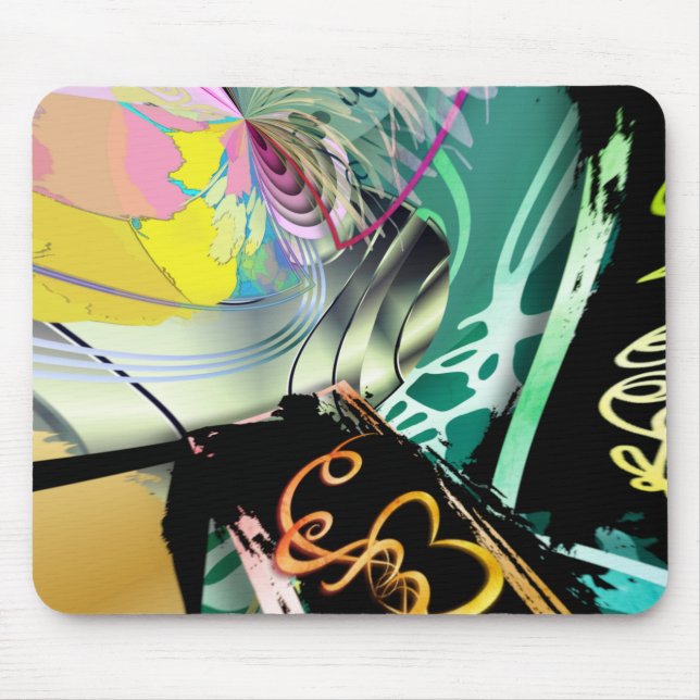 Irregular curved panorama of shapes and objects th mouse pad (Front)