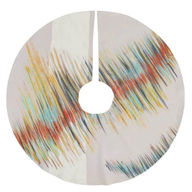 Irregular Curves Abstract Painting Art Brushed Polyester Tree Skirt (Front)