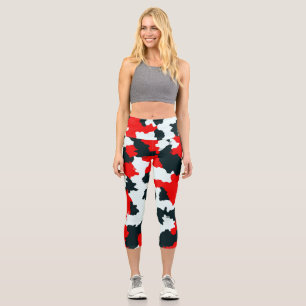 Irregular Geometric Abstract Mosaic Camouflage Capri Leggings