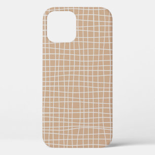 Irregular Grid Optical Illusion White Line Squares iPhone 12 Case