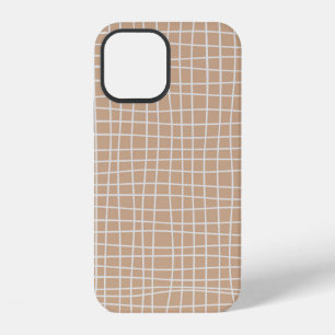 Irregular Grid Optical Illusion White Line Squares iPhone 12 Case