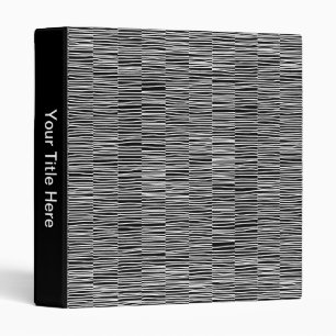Irregular Lines - White on Black Binder