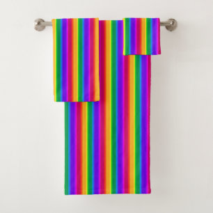 Irregular rainbow stripes bath towel set