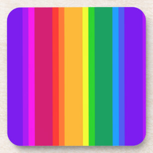 Irregular rainbow stripes coaster