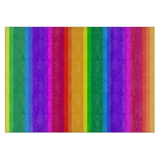 Irregular rainbow stripes cutting board
