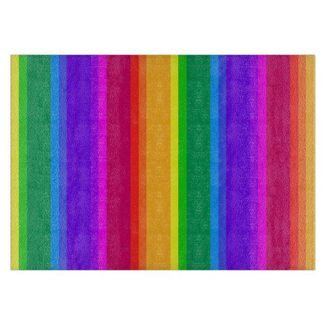 Irregular rainbow stripes cutting board (Front)