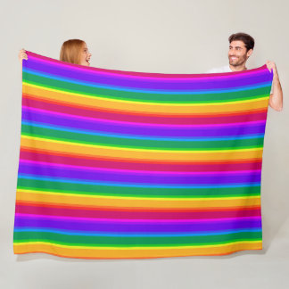 Irregular rainbow stripes fleece blanket